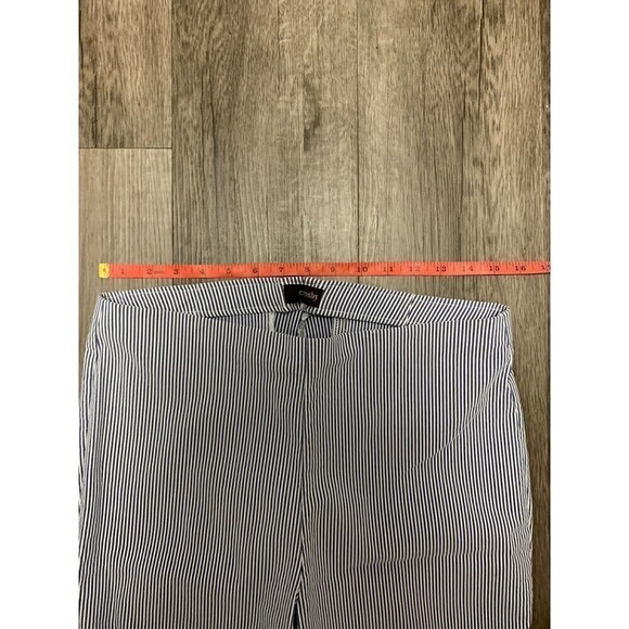 CROSBY Striped Pants Size 10 Prince Crop Flare Blue And White - Picture 2 of 6